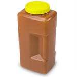 Container, 24 Hour Urine Collection, 2000mL (2 Liter), Affixed Screwcap, Amber