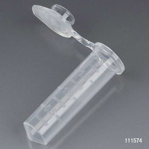 Microcentrifuge Tube, 1.5mL, PP, Attached Snap Cap, Graduated, Natural, Lot Certified: Rnase, Dnase, Pyrogen, ATP and Human DNA Free