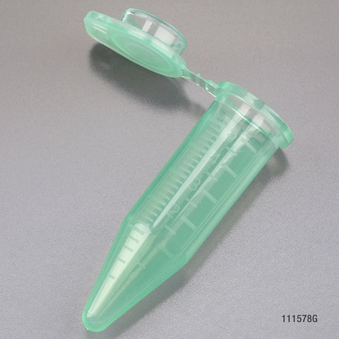 Diamond Midi Centrifuge Tube, 5.0mL, PP, Attached Snap Cap, Graduated, Green, 50/Bag, 4 Bags/Unit