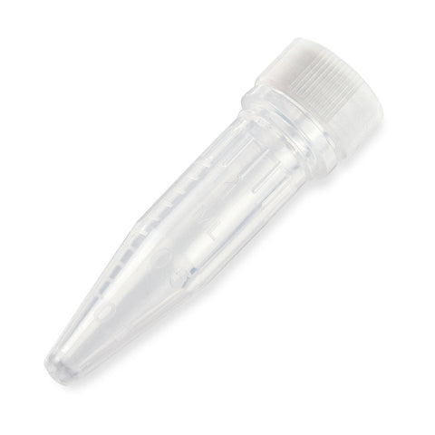 Microtube, 0.5mL, Attached Screw Cap for Color Insert, with O-Ring, STERILE, PP, 500/Bag, 2 Bags/Unit