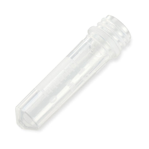 Microtube, 1.5mL, Attached Screw Cap for Color Insert, with O-Ring, STERILE, PP, 500/Bag, 2 Bags/Unit