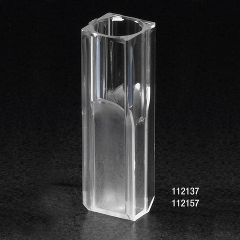 Cuvette, Micro, 1.5mL, with 2 Clear Sides, UV Grade Polymethylmethacrylate (PMMA), 100/Tray, 5 Trays/Unit