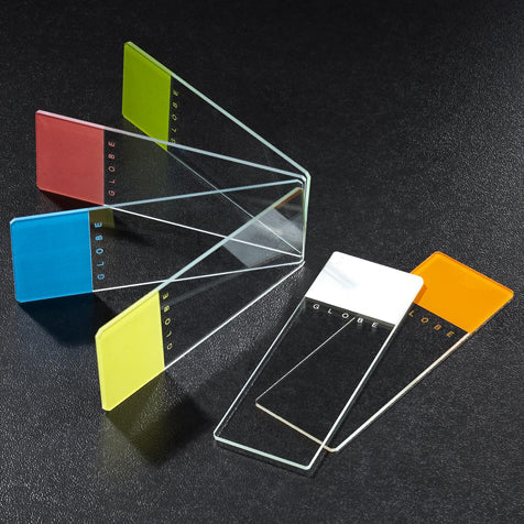 Microscope Slides, Glass, 25 x 75mm, 45° Beveled Edges, Clipped Corners, White Frosted, 72/Box, 2 Boxes/Case (1 Gross)