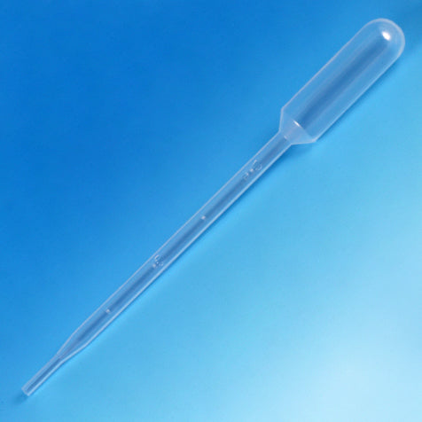 Transfer Pipet, 5.0mL, Large Bulb, Graduated to 1mL, 145mm, 500/Dispenser Box