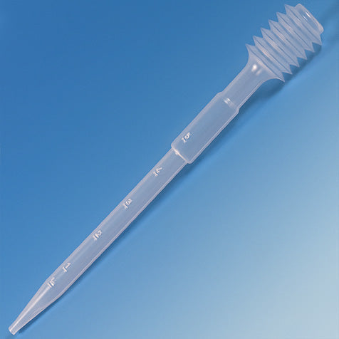 Transfer Pipet, 15.0mL, Bellows, Graduated to 5mL, 100/Bag, 12 Bags/Unit