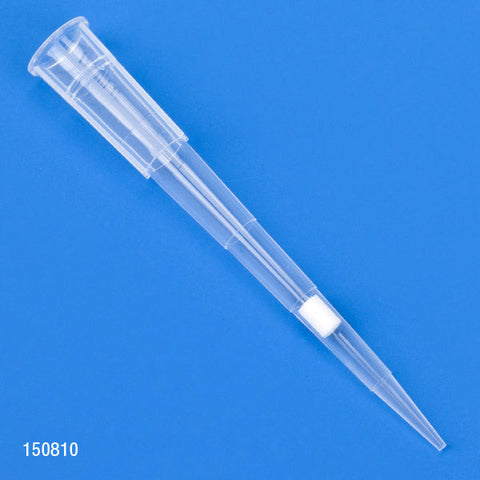 Filter Pipette Tip, 0.1 - 20uL, Certified, Universal, Low Retention, Graduated, 54mm, Natural, STERILE, 96/Rack, 10 Racks/Box