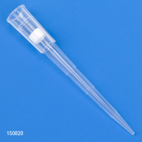 Filter Pipette Tip, 1 - 200uL, Certified, Universal, Low Retention, Graduated, 54mm, Natural, STERILE, 96/Rack, 10 Racks/Box