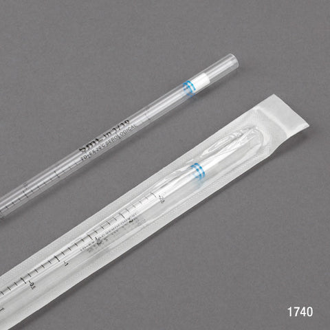 Serological Pipette, Diamond Essentials, 2mL, PS, Standard Tip, 275mm, STERILE, Green Band, Individually Wrapped, 100/Bag, 5 Bags/Unit