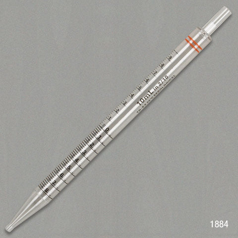 Serological Pipette, 10mL, PS, Open End, 310mm, STERILE, Red, Individually Wrapped, Paper/Plastic