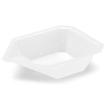 Weighing Boat, Plastic, Square with Round Bottom, Small Easy Pour Spout, Antistatic, 140 x 140 x 25mm, PS, White, 330mL