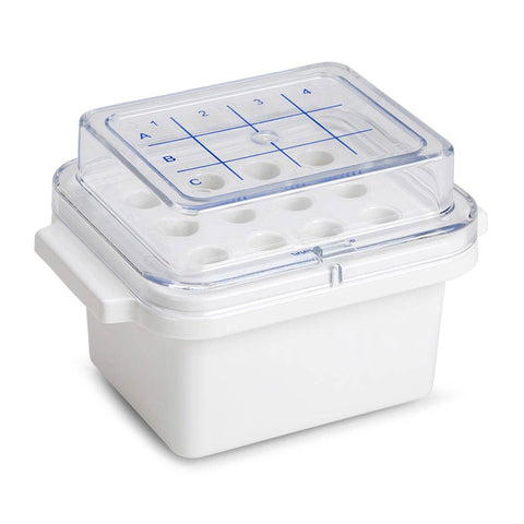 CryoCool Mini Cooler, Quick Freeze, 12-Place (3x4) for 1.5mL Tubes, White