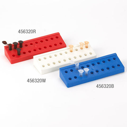 Rack for 1.5mL and 2.0mL Microcentrifuge Tubes, Reinforced PP, 20-Place, Red