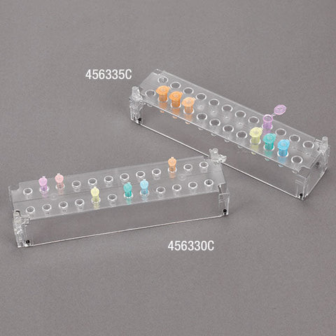 Rack for 1.5mL and 2.0mL Microcentrifuge Tubes, Stackable, Polycarbonate (PC), 24-Place, Orange