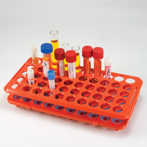 Grip Rack, Rack with Tube Grippers for up to 17mm Tubes, 50-Place, Autoclavable, Orange