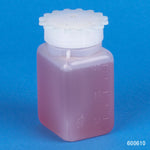 Bottle with Screwcap, Wide Mouth, Square, Graduated, PE (Cap: PP), 100mL