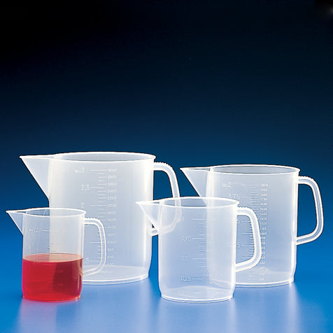 Beaker with Handle, PP, Molded Graduations, 5000mL