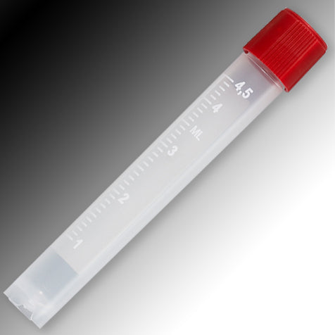 Sample Tube, 2mL, External Threads, PP, White Graduations & Marking Area, Round Bottom, Self-Standing