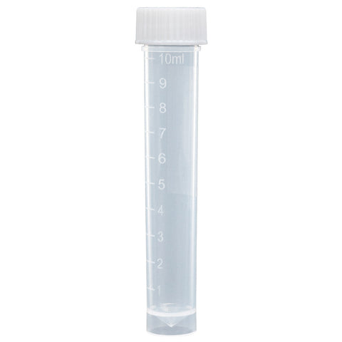 Sample Tube, 4mL, External Threads, PP, White Graduations & Marking Area, Round Bottom