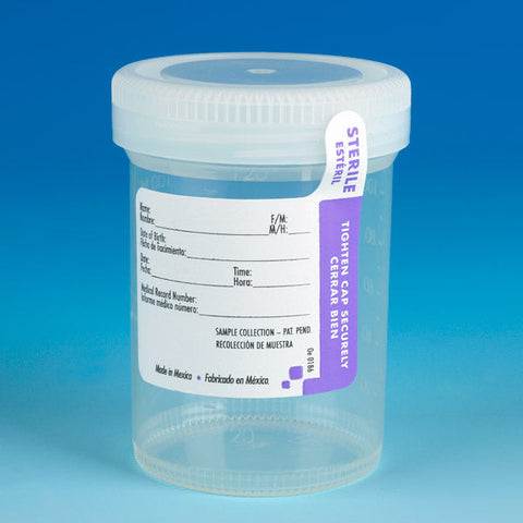 Container: Tite-Rite, 90mL (3oz), PP, 48mm Opening, Graduated, with Separate White Screwcap