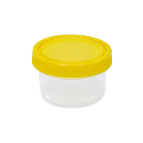 Container: Tite-Rite, 120mL (4oz), PP, STERILE, Attached Natural Screw Cap, ID Label with Tab Seal, Graduated