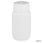 Bottle, Wide Mouth, HDPE Bottle, Attached PP Screw Cap, 125mL, 12/Pack