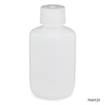 Bottle, Narrow Mouth, HDPE Bottle, Attached PP Screw Cap, 125mL, 12/Pack