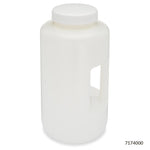 Bottle, Large Wide Mouth with Handle, Round, HDPE Bottle, 100mm PP Screw Cap, 4 Litres (1.0 Gallons)