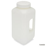 Bottle, Large Wide Mouth with Handle, Square, HDPE Bottle, 100mm PP Screw Cap, 4 Litres (1.0 Gallons)