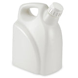 Jerrican, Rectangular with Handle, HDPE, 5 Liter, White PP Screwcap, Molded Graduations