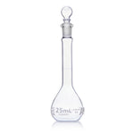 Flask, Volumetric , Globe Glass, 25mL, Class A, To Contain (TC), ASTM E288, 6/Box