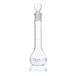 Flask, Volumetric,  Wide Mouth, Globe Glass, 25mL, Class A, To Contain (TC), ASTM E288, 6/Box