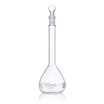 Flask, Volumetric , Globe Glass, 50mL, Class B, To Contain (TC), ASTME288, 6/Box