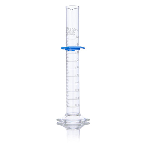 Cylinder, Graduated, Globe Glass, 100mL, Class B, To Deliver (TD), Dual Grads, ASTM E1272, 4/Box