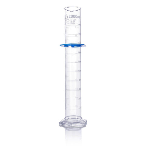 Cylinder, Graduated, Globe Glass, 2000mL, Class B, To Deliver (TD), Dual Grads, ASTM E1272, 1/Box