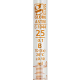 Pipette, Serological, Globe Glass, Reusable, 25mL, To Deliver (TD), 0.1 Graduations, White Band, ASTM E1044, 6/Box