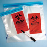 Bag, Biohazard Specimen Transport, 8" x 10", Ziplock with Document Pouch, Tearzone, 100/Pack, 10 Packs/Unit