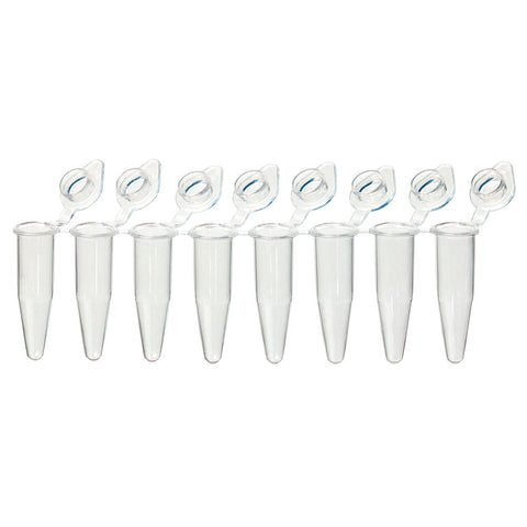 QuickSnap 0.2mL 8-Strip Tubes, with Individually-Attached Flat Caps, Clear