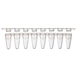 0.1mL 8-Strip Tubes, Low Profile, with Separate 8-Strip Clear Flat Caps, Natural