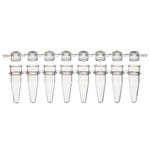 0.2mL 8-Strip Tubes, with Separate 8-Strip clear Dome caps, Natural