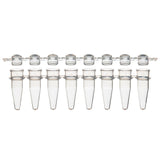 0.2mL 8-Strip Tubes, with Separate 8-Strip clear Dome caps, Natural