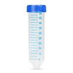 Centrifuge tube, 50mL, certified blue screwcap, printed grads, 25/resealable bag